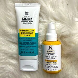 Kiehls Expertly Clear Acne Treating Preventing Lotion & Better Screen UV Serum
